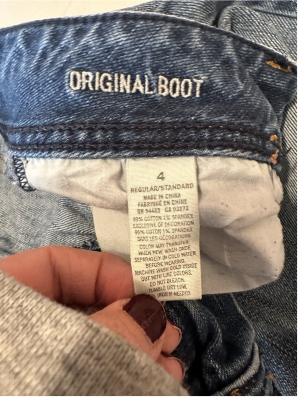 American Eagle Bootcut Jeans Low Rise Women 4 Blue Stretch Distressed Destructed - Picture 13 of 16